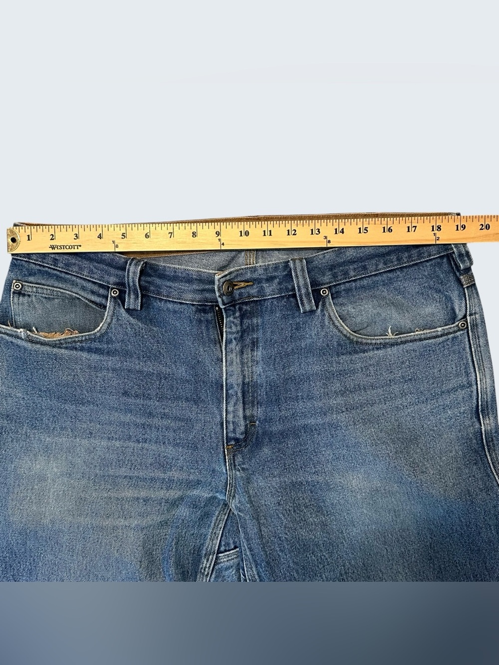 Duluth Trading Co Men's Straight-Leg Blue Jeans 37x34 - Picture 9 of 13